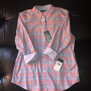 Chaps Women Plaid button-down collared shirt